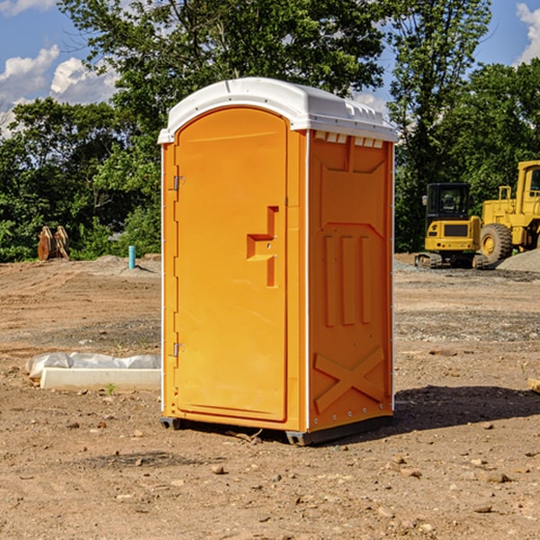 how often are the porta potties cleaned and serviced during a rental period in Charles Mix County SD